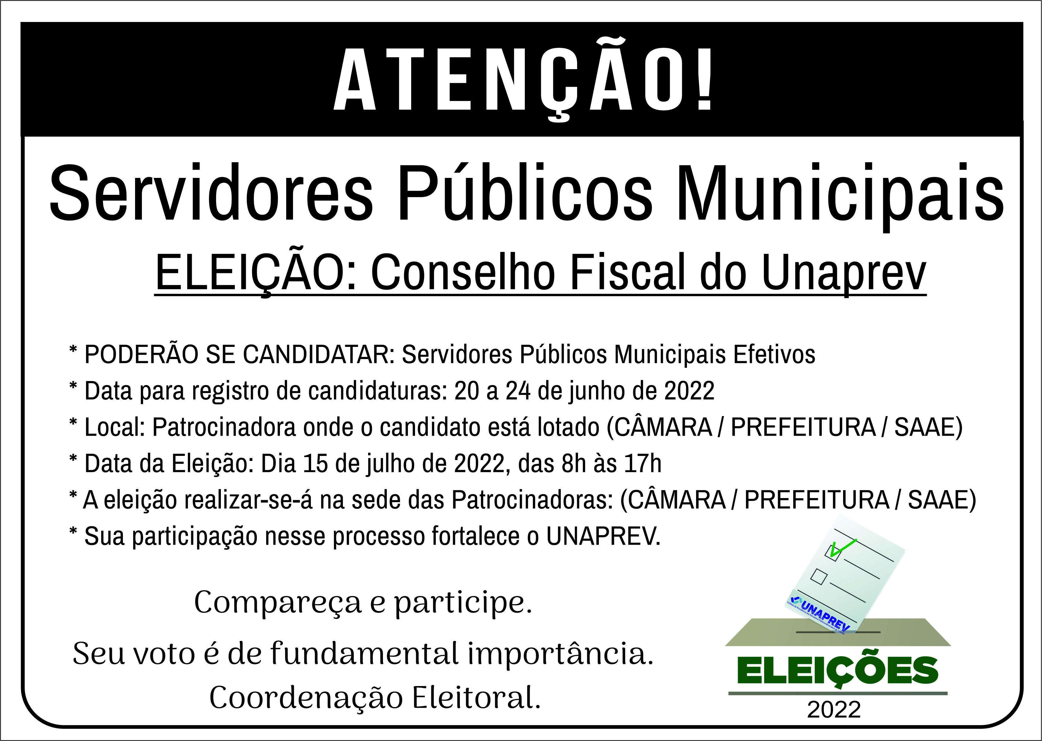 Eleição do Conselho Fiscal do Unaprev