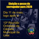 VEREADOR CORREGEDOR SERÁ ELEITO APÓS A 13ª REUNIÃO ORDINÁRIA