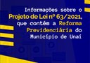 REFORMA PREVIDENCIÁRIA DO MUNICÍPIO DE UNAÍ