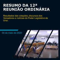 RESUMO DA 12ª REUNIÃO ORDINÁRIA