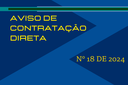 CÂMARA MUNICIPAL DE UNAÍ PUBLICA AVISO DE CONTRATAÇÃO DIRETA  Nº 18 DE 2024 